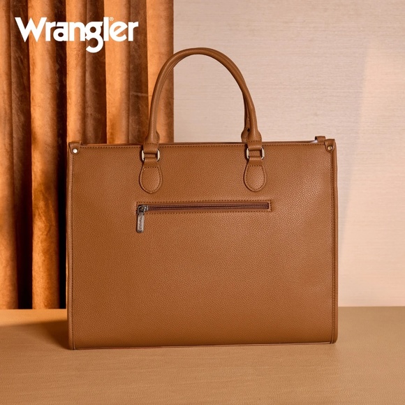 Wrangler Carry-All Large Tote Work Tote /Crossbody Brown - Picture 5 of 7